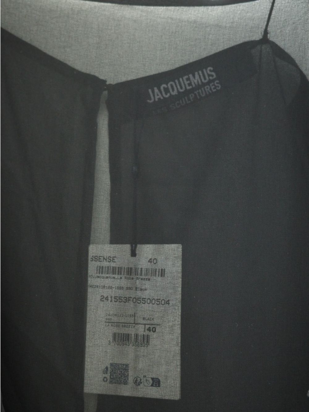 BRAND NEW Jacquemus Black Sheer Slip Dress - Picture 4 of 8